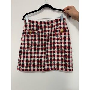 Pinko Plaid Tweed Skirt NWOT